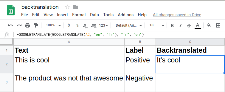 Run translation on cells