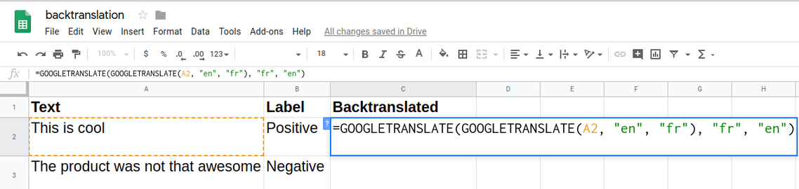 Add column for translation