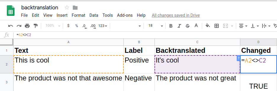 Filter out same translation