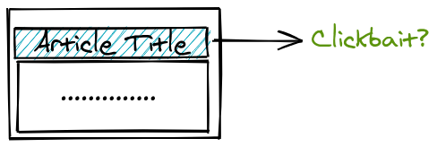 Thumbnail showing the task of clickbait detection on news articles