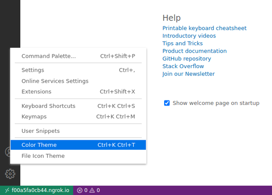 Switching to dark theme on VSCode