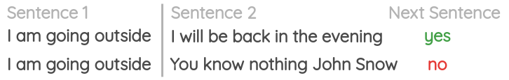 Next Sentence Prediction task