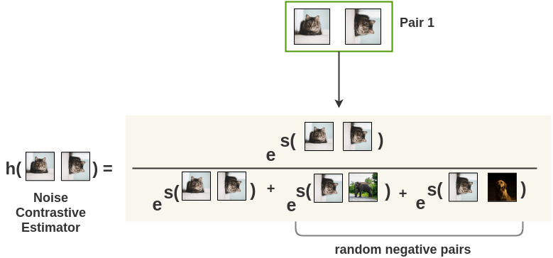 Noise Contrastive Estimation Loss of two images
