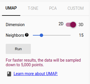 Choosing the dimensionality reduction algorithm