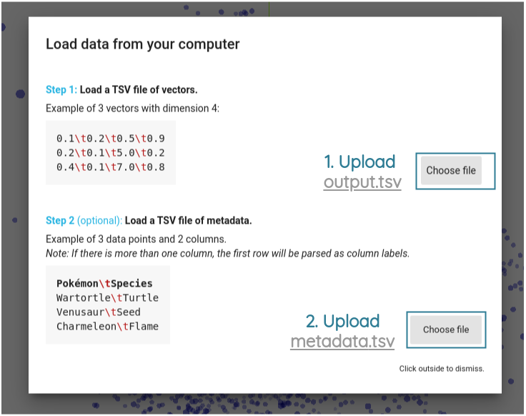 Choosing embeddings and metadata